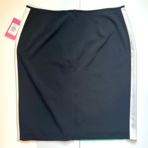 Isaac Mizrahi Green Black and White Pencil Skirt Size16 NWT Retro Preppy Formal - Picture 3 of 8